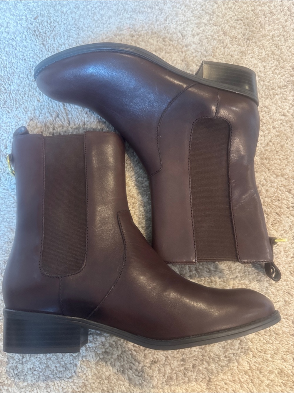 NEW Polo by Ralph Lauren Dark Brown Leather Boots NWOT